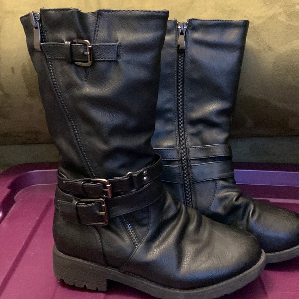 Little girl black boots